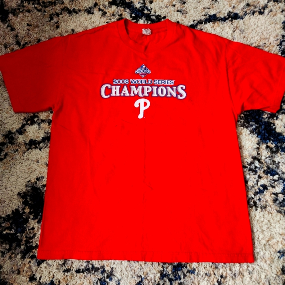 Philadelphia Phillies 2008 World Series Champions Red TShirt size Xl